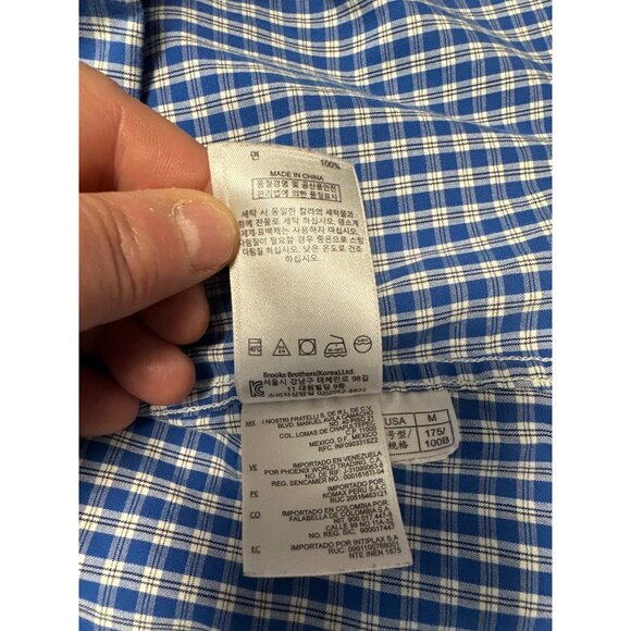 Brooks Brothers Regent Plaid Button-Down Long Sleeve Shirt Size M - Picture 9 of 10